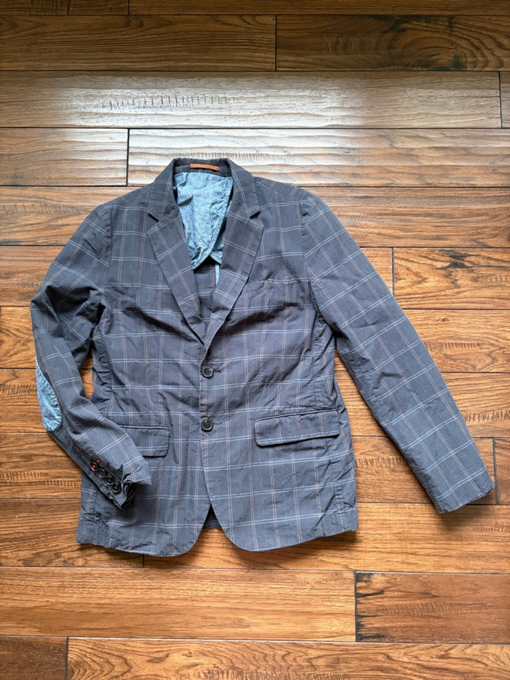 Zara Blue Gray Windowpane Sport Coat
